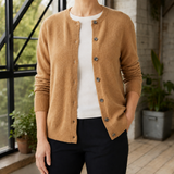 Annabel-Jane Buttoned Cardigan - Camel