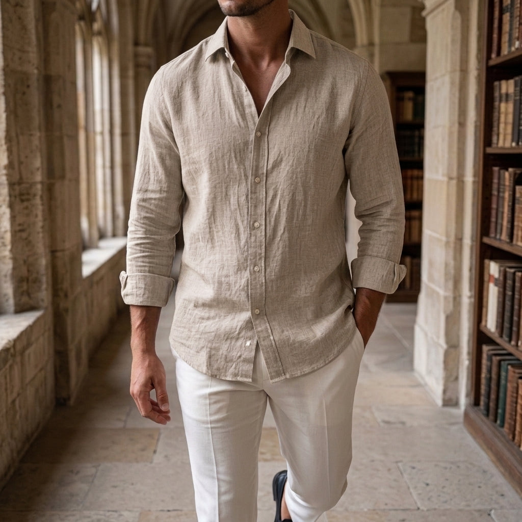 Hudson Textured Shirt - Beige