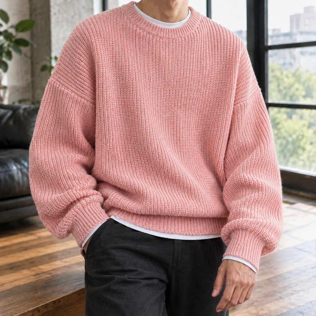 Knox Ribbed Sweater - Pink
