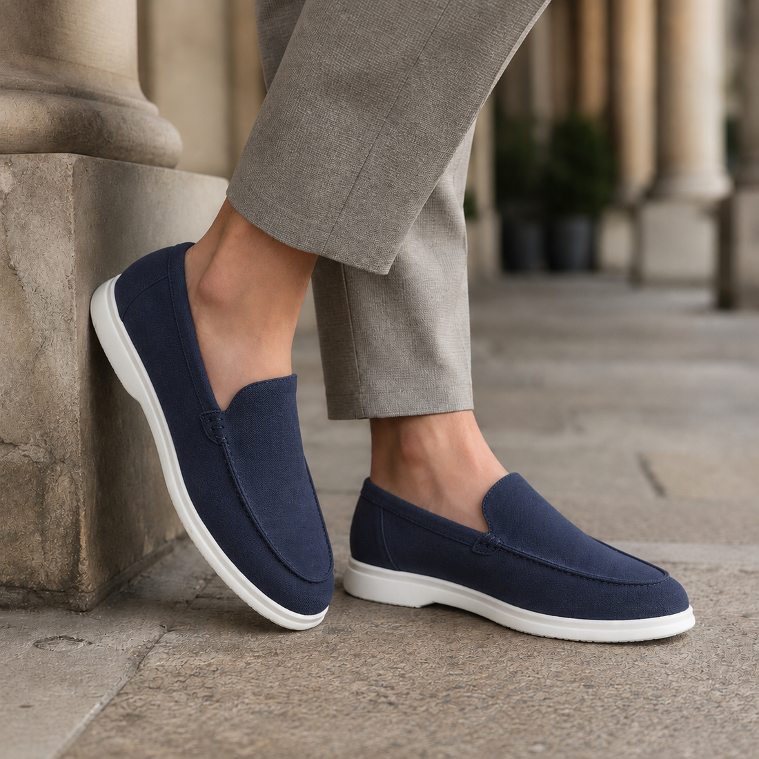 Fermo Canvas Loafers - Dark Blue