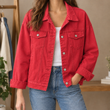 Caitlin-Grace Denim Jacket - Red