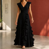 Anais-June Ruffle Maxi Dress - Black