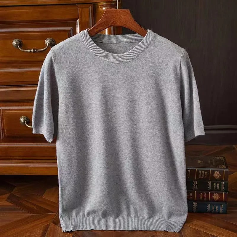 Arezzo Knit Tee - Medium Gray