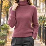 Alma-Lane Turtleneck Sweater - Begonia Red