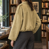 Riley-Skye Suede Bomber Jacket - Khaki