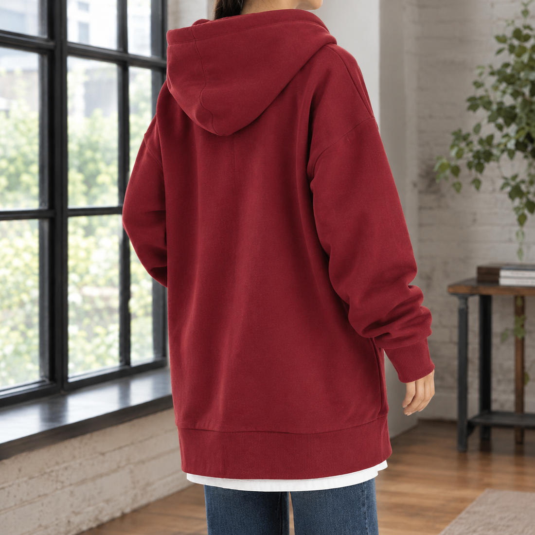Isabeau-Eve Oversized Hoodie - Red