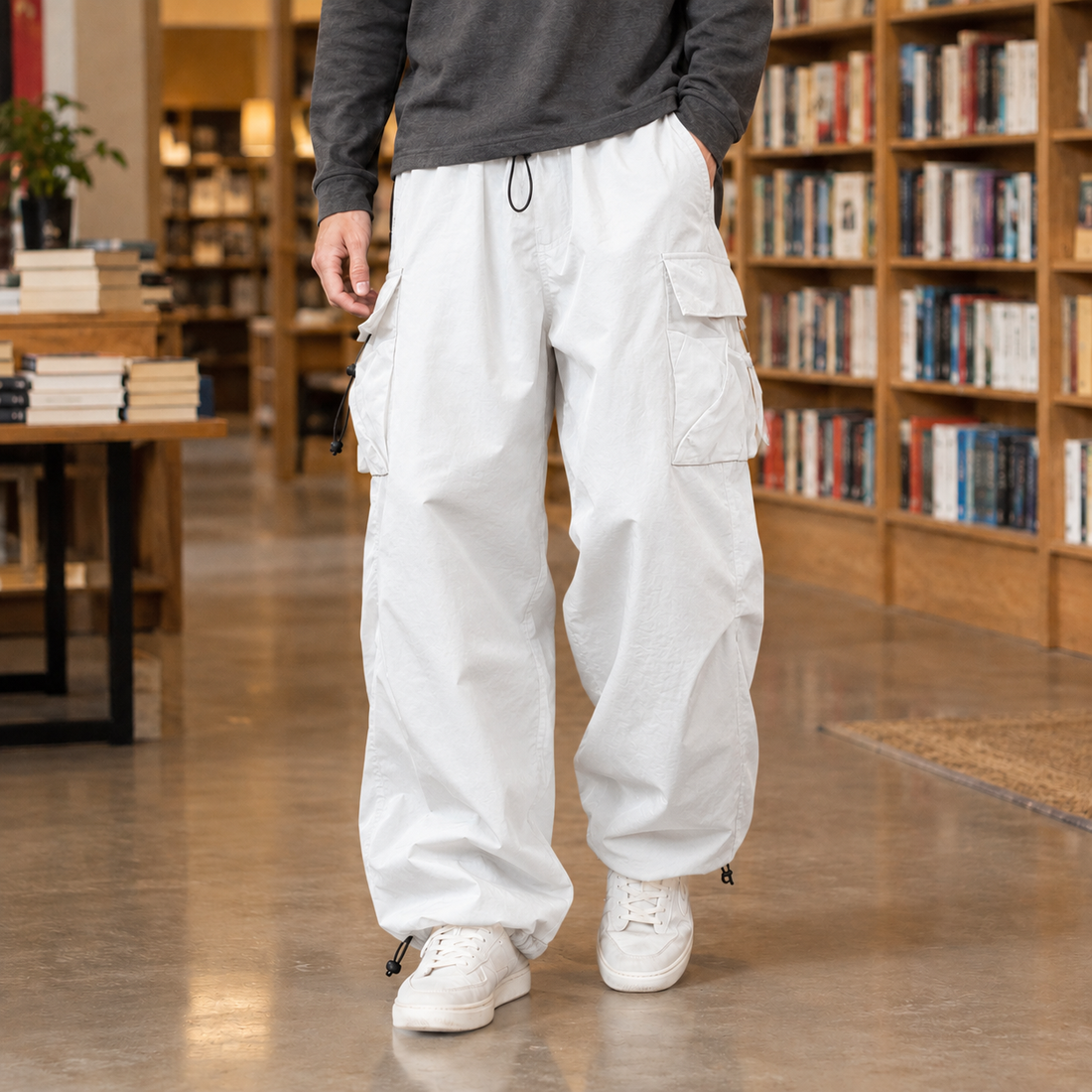 Wyatt Relaxed Cargo Pants - White