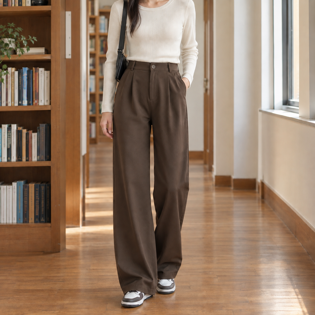Carlotta-June Wide Leg Pants - Dark Coffee-mopping