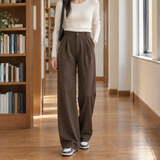 Carlotta-June Wide Leg Pants - Dark Coffee-mopping
