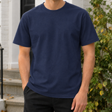 Horace Crew Neck T-Shirt - Navy Blue-collarless Label