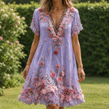 Vivienne Floral Dress - Purple