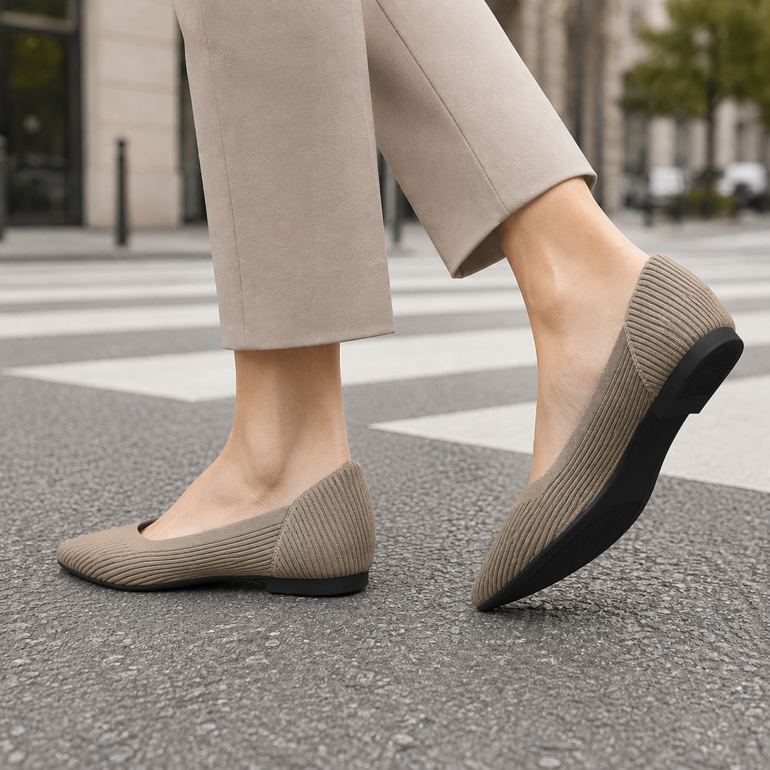 Bolzano Ribbed Pumps - Khaki