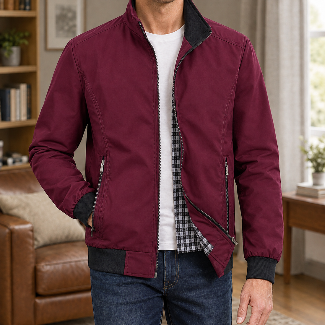 Knox Zip Jacket - Red Black