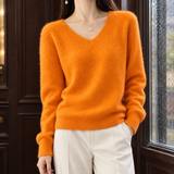 Imogen-Mae V-Neck Sweater - Emma Orange V-neck