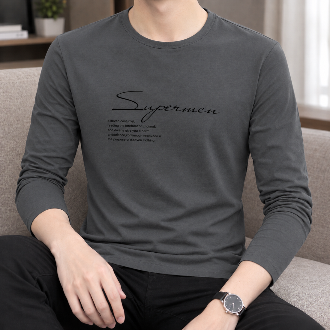 Marco Crew Neck Top - Sp Dark Gray
