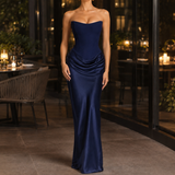 Gwendolen Corset Maxi Dress - Dark Blue