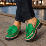 Cortona Bow Loafers - Fluorescent Green