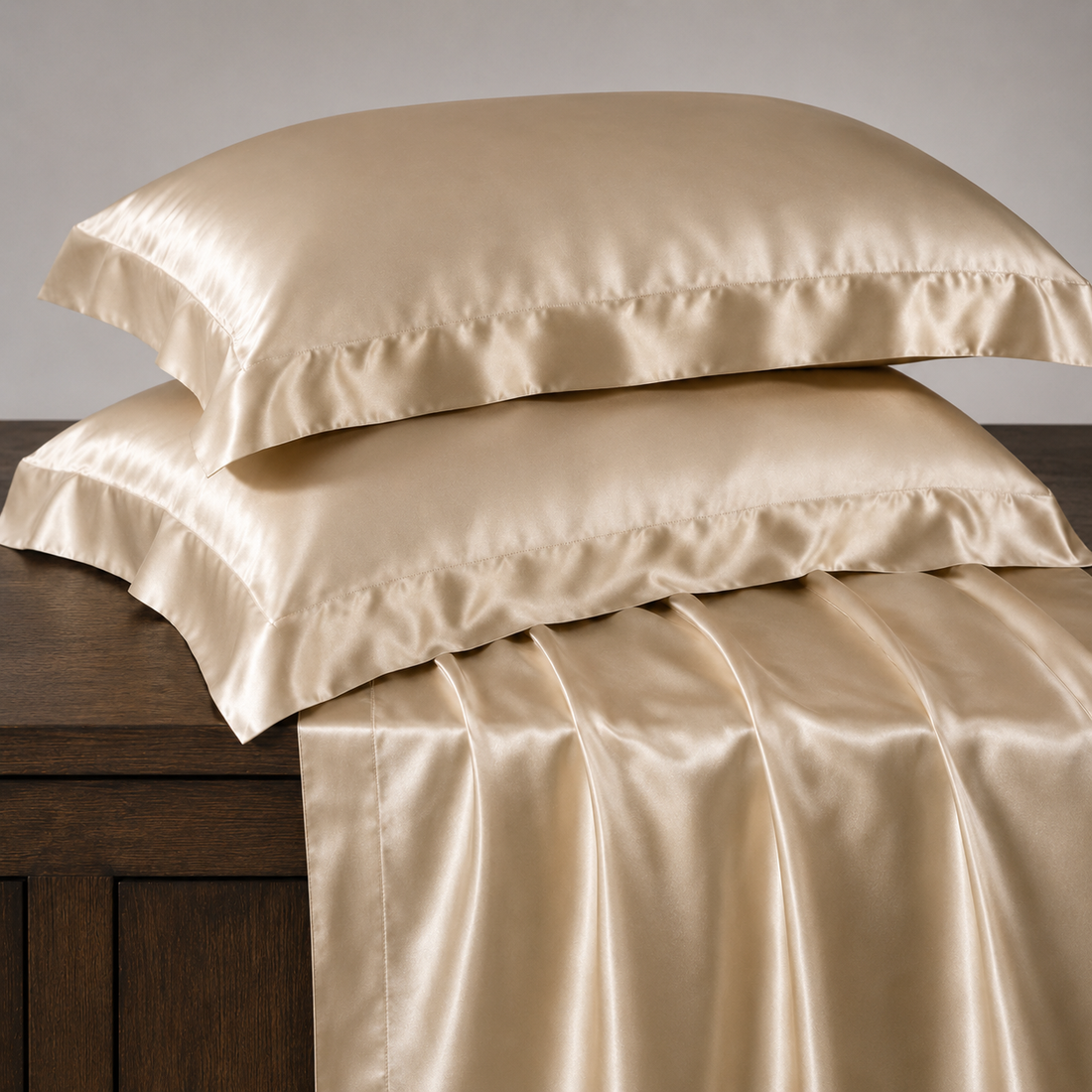 Woodmere Satin Pillowcases - Champagne