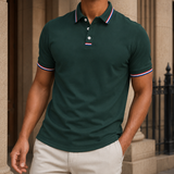 Matthias Striped Polo - Dark Green