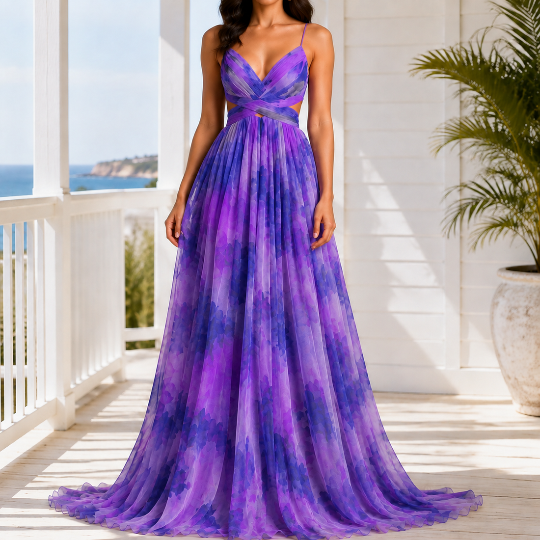 Bianca-Kate Floral Maxi Dress - Purple