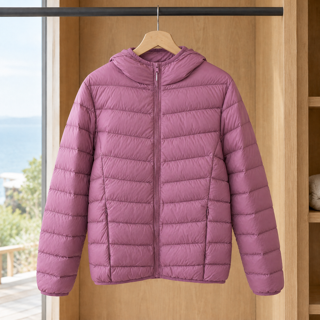 Briony-Pearl Quilted Jacket - Purple