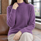 Jocasta Mock Neck Sweater - Rich Purple