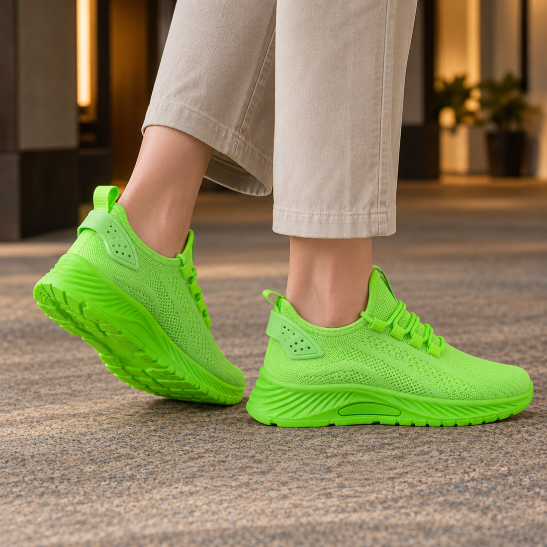 Cervini Breathable Sneakers - Fluorescent Green
