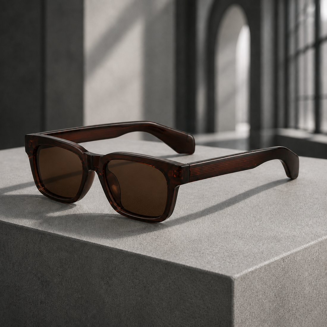 Pascal Rectangular Sunglasses - Brown