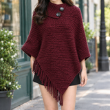 Sabina-Pearl Turtleneck Sweater - Burgundy
