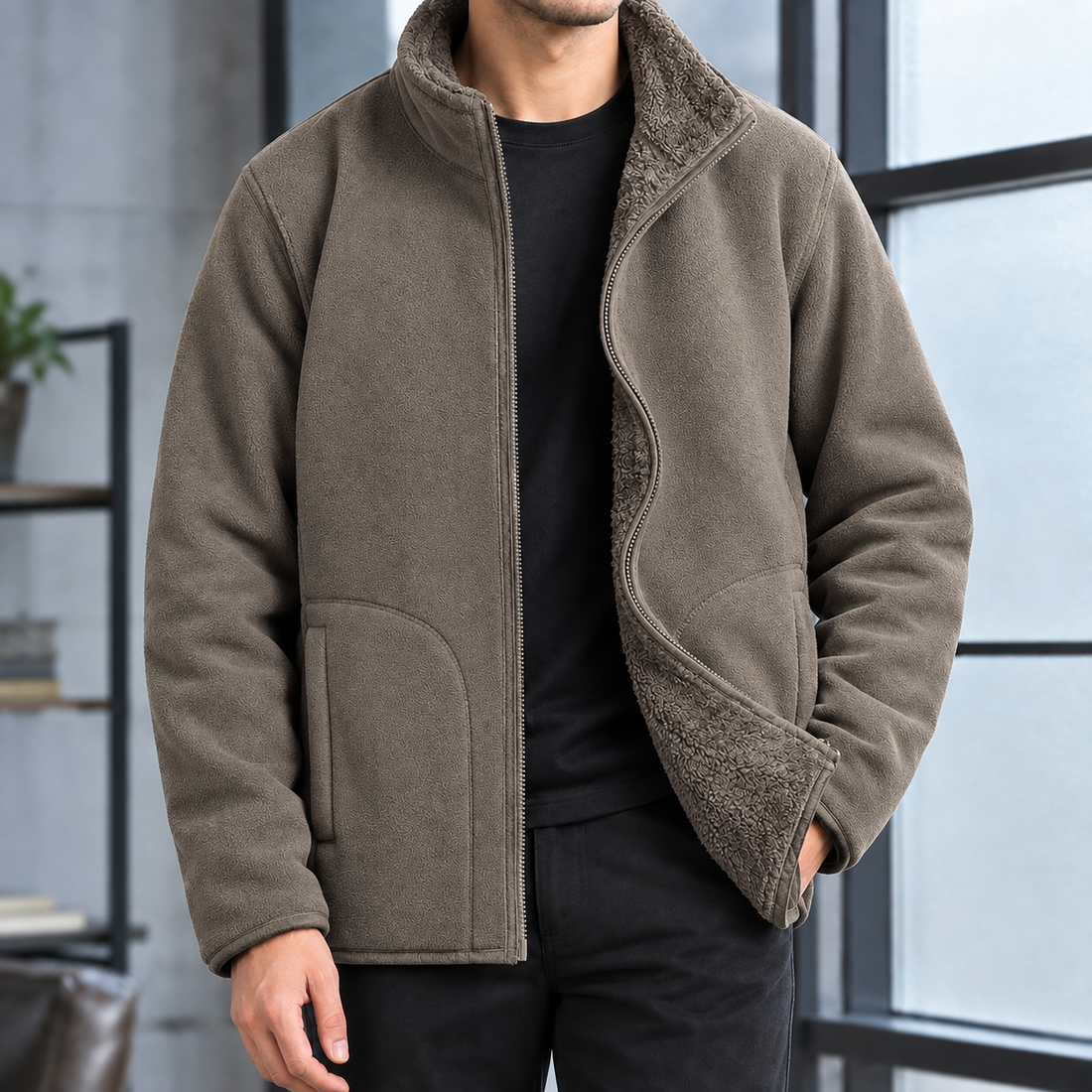 Vaughn Fleece Lined Jacket - Light Brown