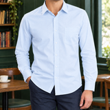 Burnaby Point Collar Shirt - Textured Blue