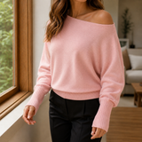 Astrid-Rose Asymmetric Sweater - Pink