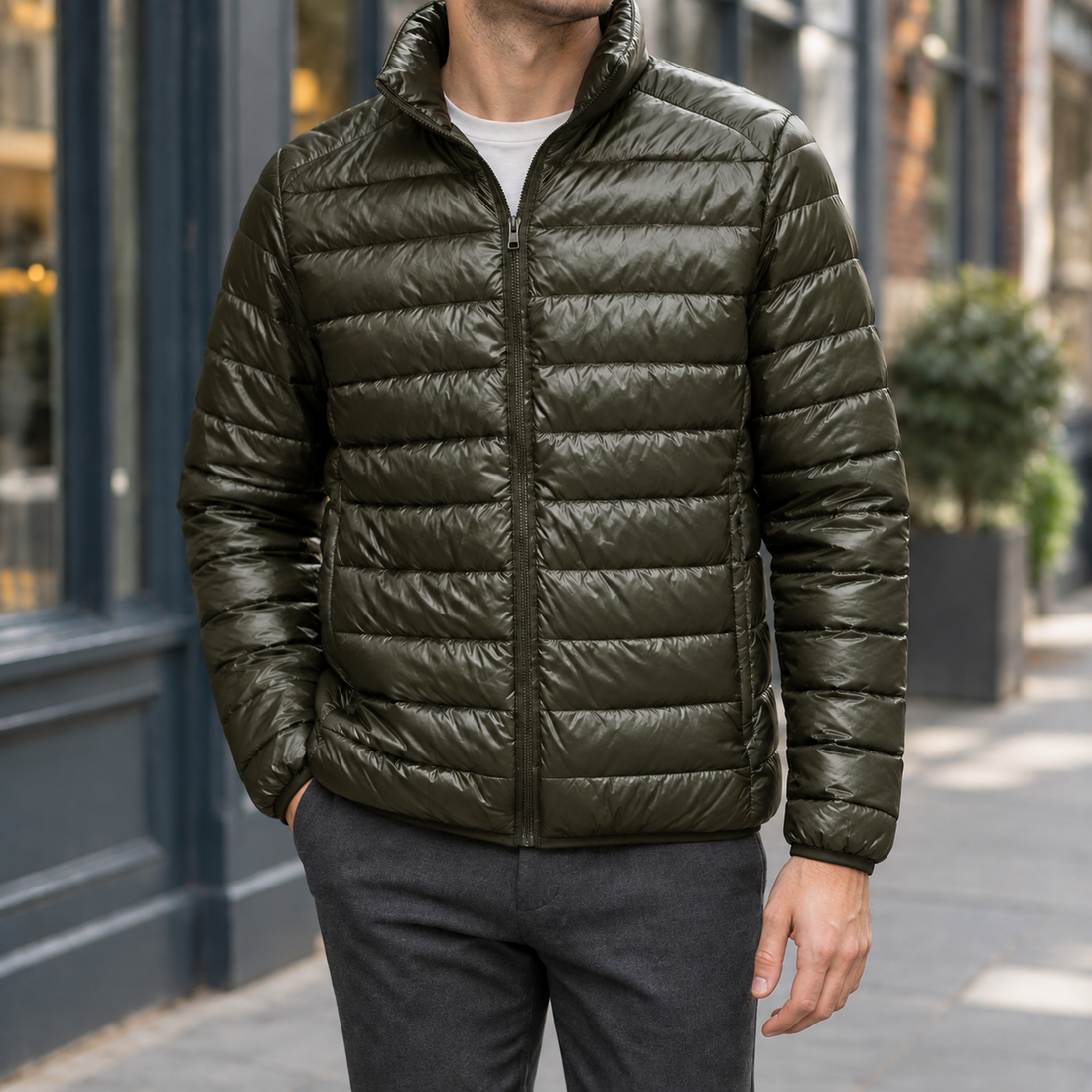 Oliver Quilted Jacket - Army Green