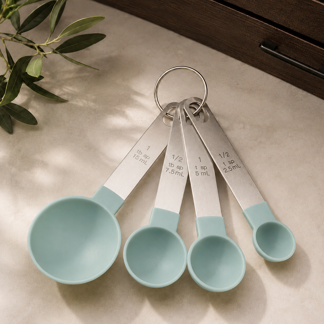 Yannick Stainless Measuring Spoons - Mint Blue