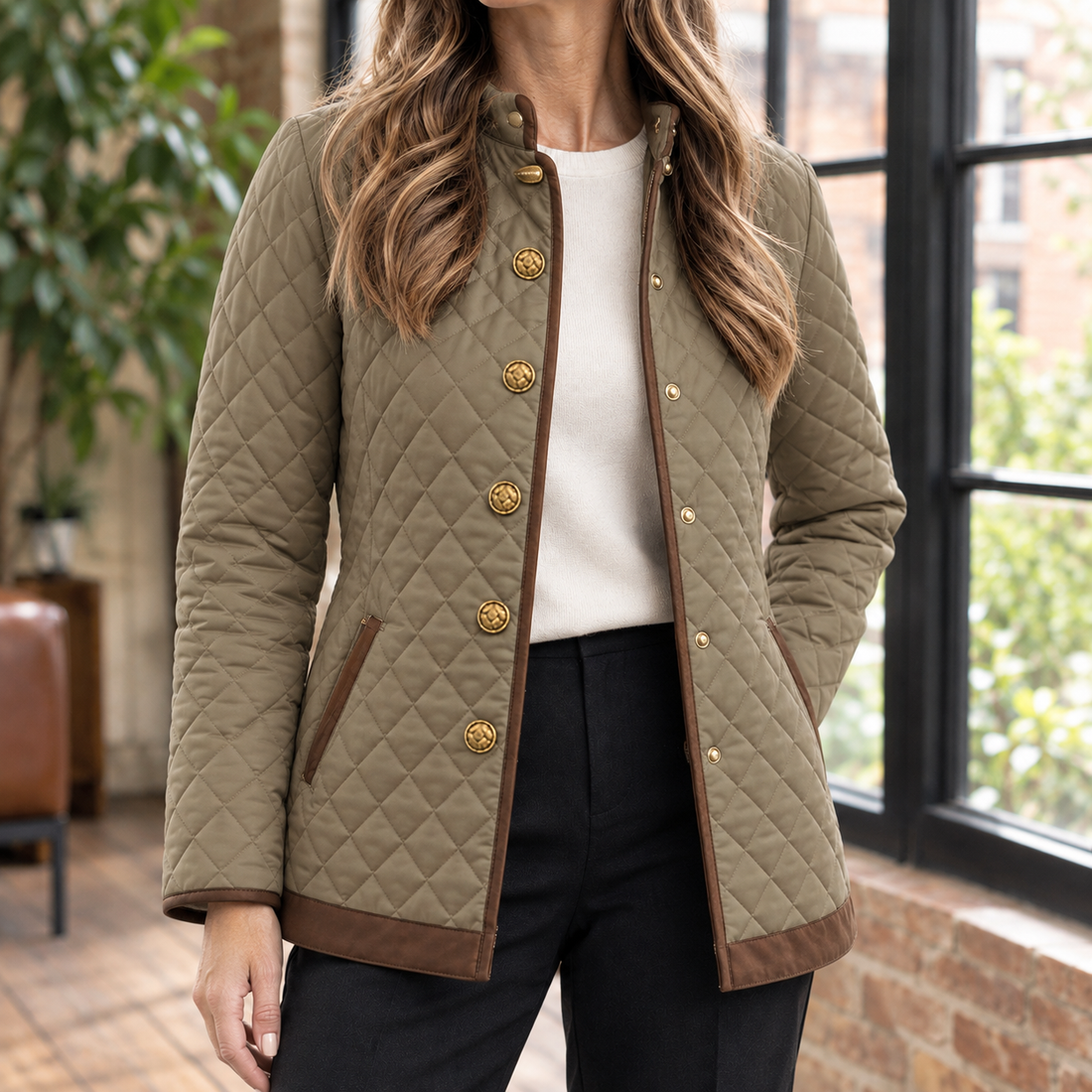 Lavinia-Rose Quilted Jacket - Khaki
