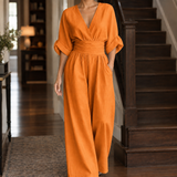 Elodie-Rae Wide-Leg Jumpsuit - Orange