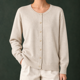 Danielle-Elise Round Neck Cardigan - M Apricot
