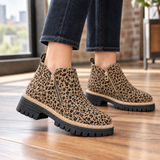 Zanetti-Como Zip Ankle Boots - Leopard Print