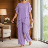 Aimee-Jane Asymmetric Pants Set - Lavanda