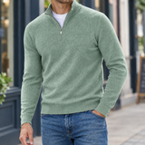 Romano Quarter Zip Sweater - Light Green