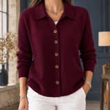 Berenice-Marie Wool Cardigan - Wine Red