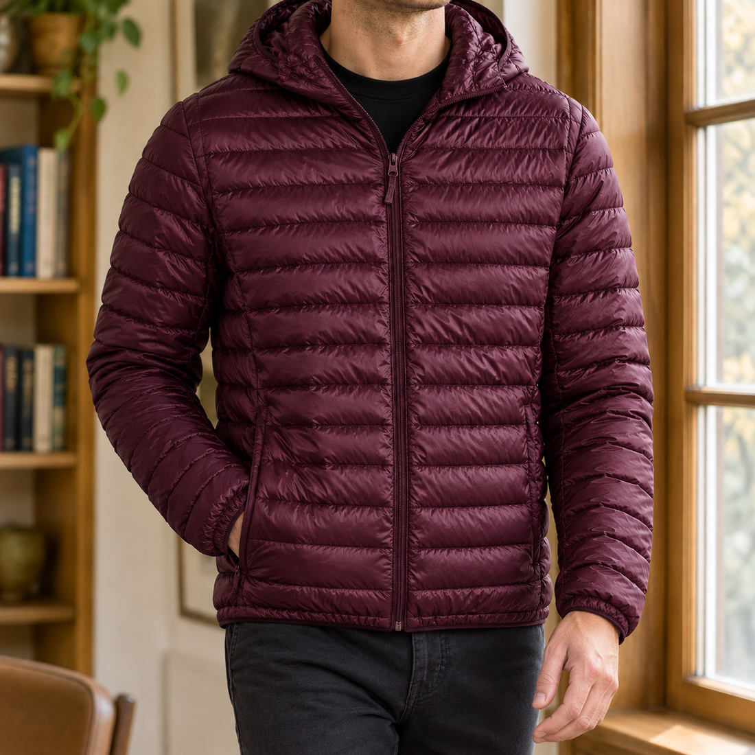 Magnus Hooded Jacket - Burgundy