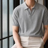 Austin Open Collar Polo - Gray