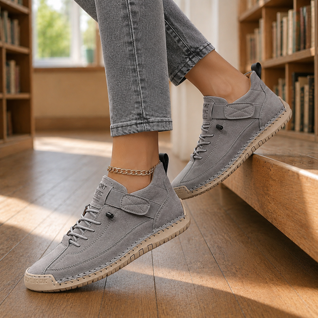 Ravello Elastic Lace Sneakers - Gray