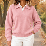 Leila-Louise Collared Sweater - Pink