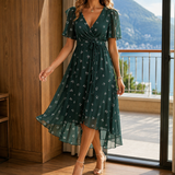 Elodie Wrap Midi Dress - Green