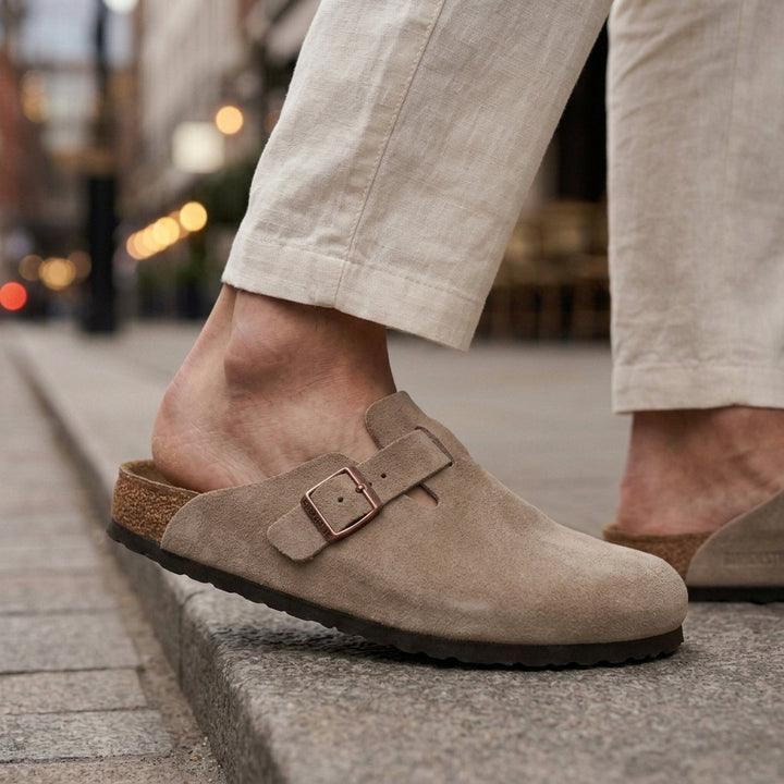 Lorenzo Suede Mules - Lead Product Detail