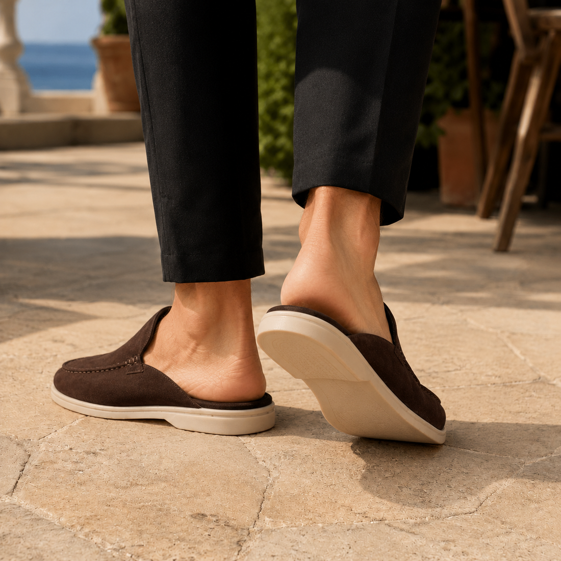 Zorzi Suede Mule Loafers - Brown