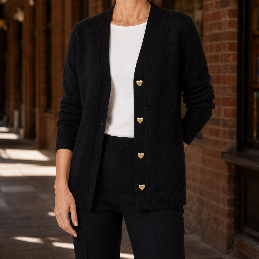 Liliana V Neck Sweater - Black