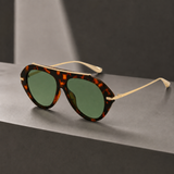 Felix Aviator Sunglasses - Tortoiseshell Green